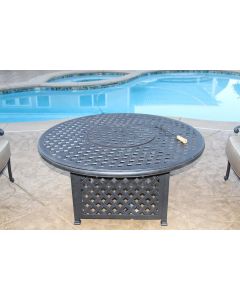 Nassau Outdoor Patio 52" Round Fire Pit Enclosure with Burner - Includes 52" Fire Pit with Burner Series 3000 - Antique Bronze Finish
