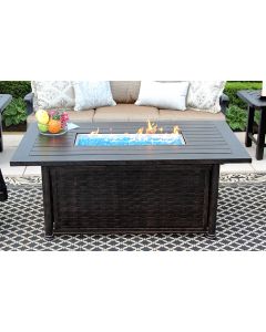 OUTDOOR PATIO 34" x 58" Rectangle Chat FIRE PIT Table - Series 4000